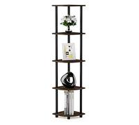 Furinno Turn-N-Tube Étagère Polyvalente pour Présentoir d'Angle à 5 Niveaux, Columbia Walnut/Black