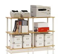 Furinno Turn-N-Tube Étagères sans Outils, Bois, Hêtre/Blanc, Taille Unique, dense, One Size