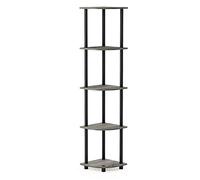 Furinno Turn-N-Tube Étagères sans Outils, Bois, Taille Unique, 0, One Size, 5 niveaux, Chêne Français/Noir