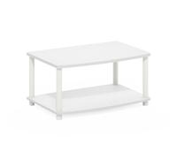 Furinno Turn-N-Tube Aucun Outil Meubles TV surélevés à 2 Niveaux, Blanc/Blanc