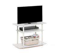 Furinno Turn-N-Tube No Tools Meubles TV à 3 Niveaux sans Outils, Blanc/Blanc