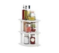 Furinno Turn-N-Tube Organisateur de comptoir, étagère d’Angle 3 Niveaux pour Cuisine et Garde-Manger, Blanc