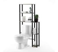 Furinno Turn-N-Tube Over The Toilet Storage Shelf, 5-Shelf Over Toilet Bathroom Organizer, Freestanig Space Saver Shelves, for Bathroom, Grey Oak
