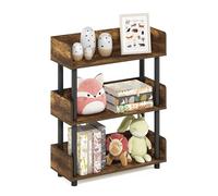 Furinno Turn-N-Tube Présentoir à 3 Niveaux sans Outils, Pin Ambré/Noir