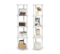 Furinno Turn-N-Tube, Rangement, Étagère d'angle À 3 Niveaux (120, 4 Cm De Large), Montage sans Outil, du Garage Ou du Bureau, Couleur Noire, Blanc/Blanc