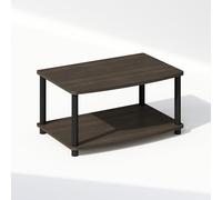 Furinno Turn-N-Tube Support D'Imprimante avec Rangement, Table À 2 Niveaux À Glisser sous Le Poste De Travail, pour Unité Centrale Et Fournitures, Bureau À Domicile, Marron Foncé