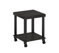 Furinno Turn-N-Tube Table d'appoint Classique à 2 Niveaux, Table d'appoint avec roulettes, Espresso/Noir