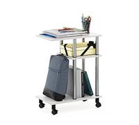 Furinno Turn-N-Tube Table d'appoint de canapé en Forme U à roulettes, Engineered Wood, Chêne Blanc, 29,5(D) x 50(W) x 62,7(H) cm