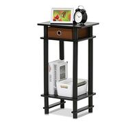 Furinno Turn-N-Tube Table d'appoint haute avec bac de rangement, Expresso/Brun