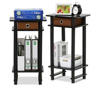 Furinno Turn-N-Tube Table d'appoint haute avec bac de rangement, Paquet de 2, Expresso