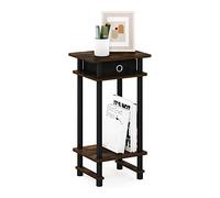 Furinno Turn-N-Tube Table d'appoint Haute avec bac de Rangement, Pin Ambré/Noir
