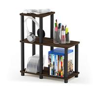 Furinno Turn-N-Tube Tablette Décorative d'Appoint, Noyer Columbia/Noir, One Size