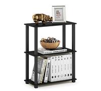 Furinno Turn Présentoir à Étagères Polyvalentes à 3 Niveaux avec Tube Carré, Expresso/Noir