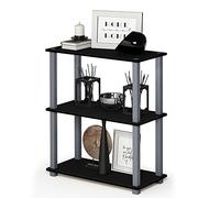 Furinno Turn Présentoir à Étagères Polyvalentes à 3 Niveaux avec Tube Carré, Noir/Gris