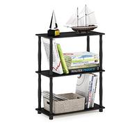 Furinno Turn Présentoir à Étagères Polyvalentes à 3 Niveaux avec Tube Classique, Americano/Noir