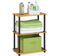 Furinno Turn Présentoir à Étagères Polyvalentes à 3 Niveaux, Cerisier Clair/Noir