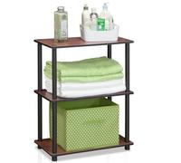 Furinno Turn Présentoir à Étagères Polyvalentes à 3 Niveaux, Cerisier Foncé/Noir