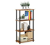 Furinno Turn Présentoir à Étagères Polyvalentes à 4 Niveaux, Cerise Clair/Noir