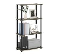 Furinno Turn Présentoir à Étagères Polyvalentes à 4 Niveaux, Chêne Français/Noir