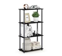 Furinno Turn Présentoir à Étagères Polyvalentes à 4 Niveaux, Noir/Gris