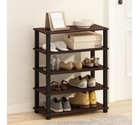 Furinno Turn-S-Tube Lot de 2 étagères Multi-usages à 3 Niveaux Cerise foncé/Noir