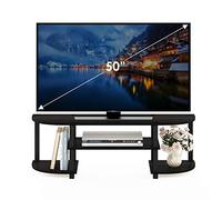 Furinno Turn-S-Tube Meuble TV, Centre de Divertissement à 3 Niveaux pour TV jusqu'à 140 cm, Console TV avec Coins Ronds et étagères Ouvertes, pour Salon, Chambre à Coucher, Expresso