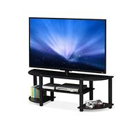 Furinno Turn-S-Tube Wide TV entertainment Center, Dark Walnut, Noyer Foncé, One Size