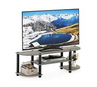 Furinno Turn-S-Tube Wide TV entertainment Center, Oak Grey/Black, Bois, Gris Chêne Français, One Size