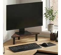 Furinno TURN-TUBE Support de moniteur d'angle triangulaire large de 19,6", support d'ordinateur portable sans outils pour bureau, accessoires de bureau, organiseurs et accessoires, pin ambré