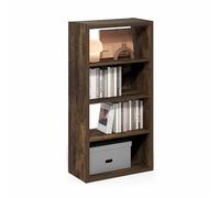 Furinno Viola Étagère Ouverte à 4 Niveaux, Bibliothèque, Pin Ambré