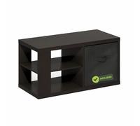 Furinno Viola Table Basse, 3 Niveaux, Plateau de 3 cm d'épaisseur, Table d'appoint avec étagère Ouverte et bac de Rangement, pour Salon, Chambre, Bureau, chêne foncé