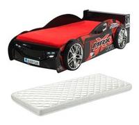 FURIOUS - Lit Voiture de Course 90x200cm avec Matelas - Altobuy Noir G