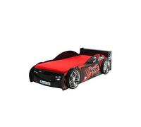 FURIOUS - Lit Voiture de Course 90x200cm Noir et Rouge -