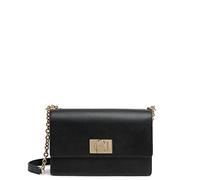 Furla 1927 S Sac porté épaule noir, cuir grainé, femme