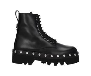 Furla - Bottines en Cuir Noir avec Clous - Femme - Chaussures - Noir - Taille: 40 EU