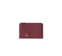 Furla Camelia M Porte-cartes de crédit en cuir, rouge, 10 emplacements, fermeture éclair dorée, 13 x 8 x 1,5 cm