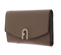 Furla Cuir Porte-Monnaie Primula Compact Wallet with Zip Greige Marron Clair
