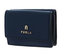FURLA Porte-monnaie bleu foncé en cuir pour femme - Vitello St. Eracle Compact Wallet S Blu Jay 199943