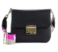 FURLA Sac à épaule bandoulière noir violet en cuir pour femme - Metropolis Crossbody Nero + Marmo Violet 206921