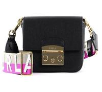 FURLA Sac à épaule noir violet en cuir pour femme - Metropolis Mini Crossbody Webbin Nero + Marno Violet 206374