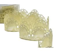 FURLANIS - Coeur Porte Dragées Lamé, Tissu Italien - Or, 50 mm x 25 m