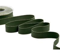 FURLANIS - Diagonale Bords Dorés, Ruban Décoratif pour l'Emballage, Faveurs, Tissu Italien - Vert Anglais, 25 mm x 15 m