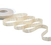 Furlanis - Lin, Ruban Décoratif pour l'Emballage, Faveurs, Cadeaux, Tissu Italien - Beige, 18 mm x 15 m