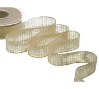 Furlanis - Lin, Ruban Décoratif pour l'Emballage, Faveurs, Cadeaux, Tissu Italien - Beige, 30 mm x 15 m