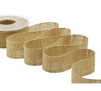 FURLANIS - Lin, Ruban Décoratif pour l'Emballage, Faveurs, Cadeaux, Tissu Italien - Beige, 45 mm x 15 m