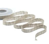FURLANIS - Lin, Ruban Décoratif pour l'Emballage, Faveurs, Cadeaux, Tissu Italien - Gris Tourterelle, 18 mm x 15 m