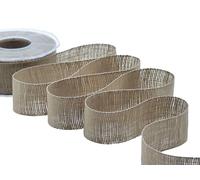 FURLANIS - Lin, Ruban Décoratif pour l'Emballage, Faveurs, Cadeaux, Tissu Italien - Gris Tourterelle, 45 mm x 15 m