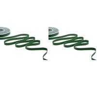 Furlanis - Polycoton, Ruban Décoratif pour l'Emballage, Faveurs, Tissu Italien - Vert Anglais, 10 mm x 25 m (Lot de 2)