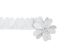 FURLANIS - Porte Dragées Coeur Gros Grain, Tissu Italien - Blanc Optique, 10 m