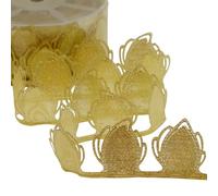 Furlanis - Ruban Decoratif Ariel Porte Dragées, Faveurs de Mariage et Paquets, Tissu Italien - Or, 55 mm x 25 m